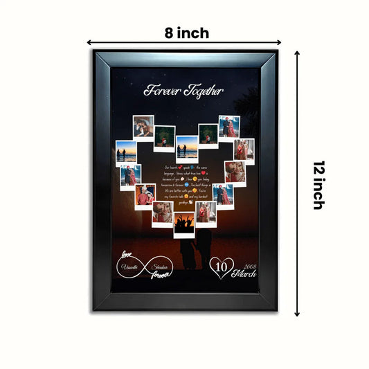 Forever Together – Personalized Heart-Shaped Photo Collage Frame - Yaadric