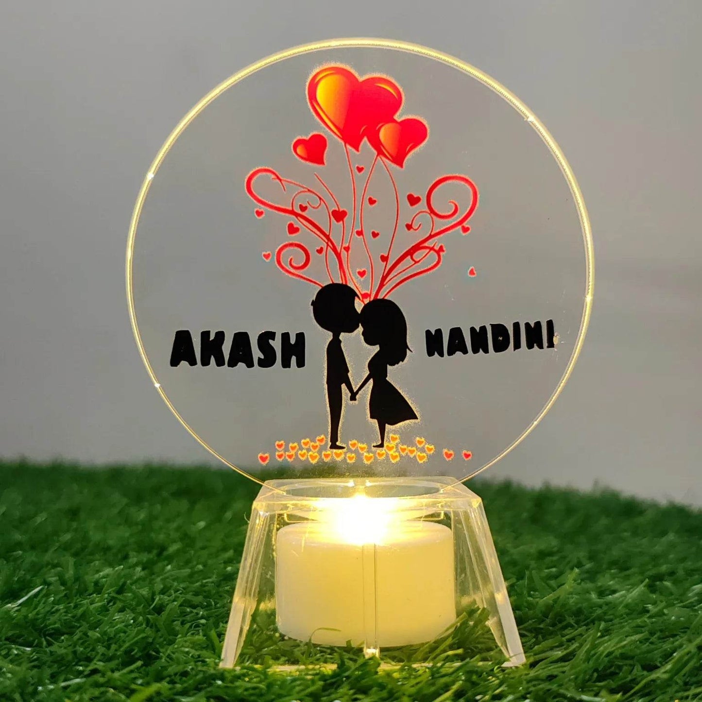 Mini Couple Acrylic Lamp – LED Love Gift (With or Without Name) - Yaadric
