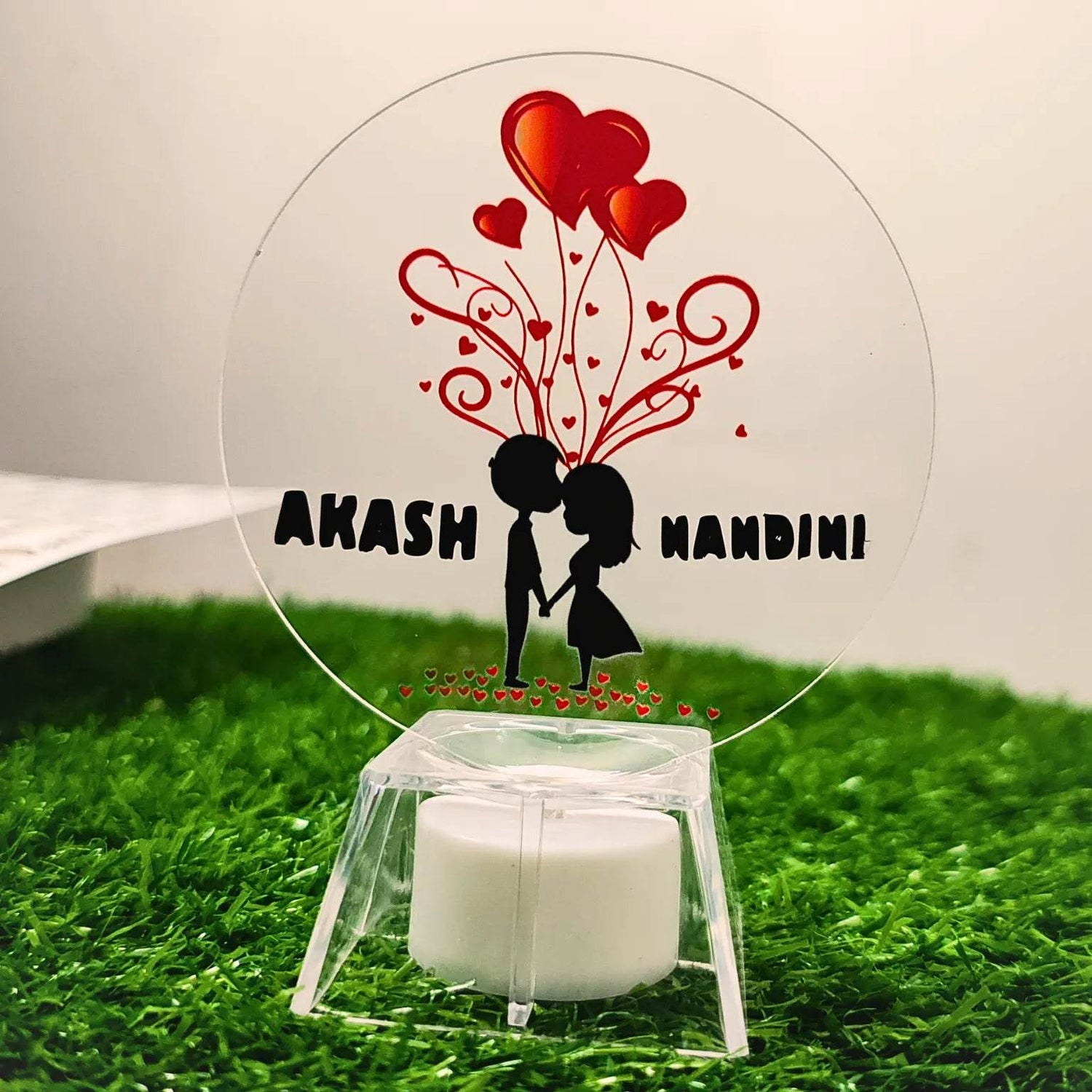 Mini Couple Acrylic Lamp – LED Love Gift (With or Without Name) - Yaadric