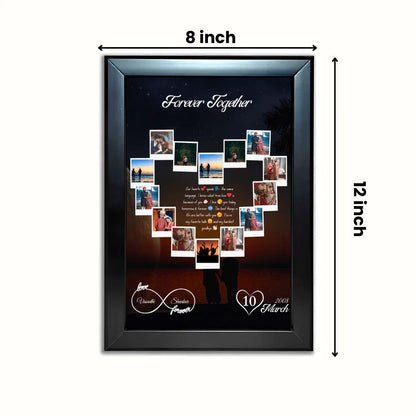 Forever Together – Personalized Heart-Shaped Photo Collage Frame - Yaadric