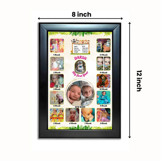 Newborn 12-Month Baby Photo Frame - Yaadric